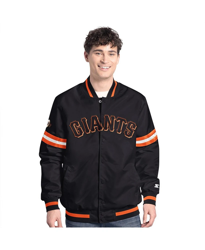 Starter Men's Black San Francisco Giants Scout Full-Snap Varsity Jacket