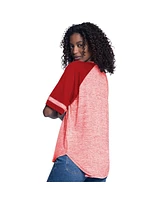 G-iii 4Her by Carl Banks Women's Red Philadelphia Phillies Hall of Fame Raglan Oversized Half-Sleeve Top
