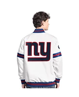 Starter Men's White New York Giants Scout Full-Snap Varsity Jacket