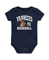 Outerstuff Newborn New York Yankees Batter Up Bodysuit, Set of 3