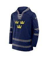 Fanatics Men's Athletic Navy Sweden 2025 4 Nations Face-Off Inside Line Pullover Hoodie