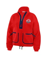 Wear by Erin Andrews Women's Red Washington Capitals Polar Fleece Half-Zip Jacket