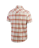 Fanatics Men's Red Cincinnati Reds Plaid Full-Snap Shirt