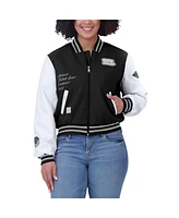 Wear by Erin Andrews Women's Black/White Nfl Varsity Full-Zip Jacket