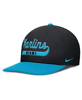 Nike Men's Black/Blue Miami Marlins Pro Performance Snapback Hat