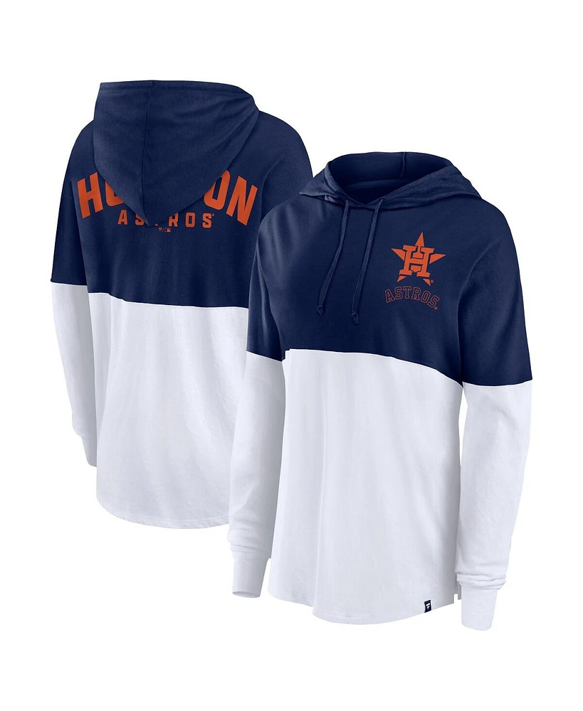 Fanatics Women's Navy/White Houston Astros Backup Option Pullover Hoodie