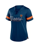 Fanatics Women's Navy Chicago Bears Play Script Lace-Up T-Shirt