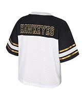 Colosseum Women's White Iowa Hawkeyes Treasure Cropped Football Jersey