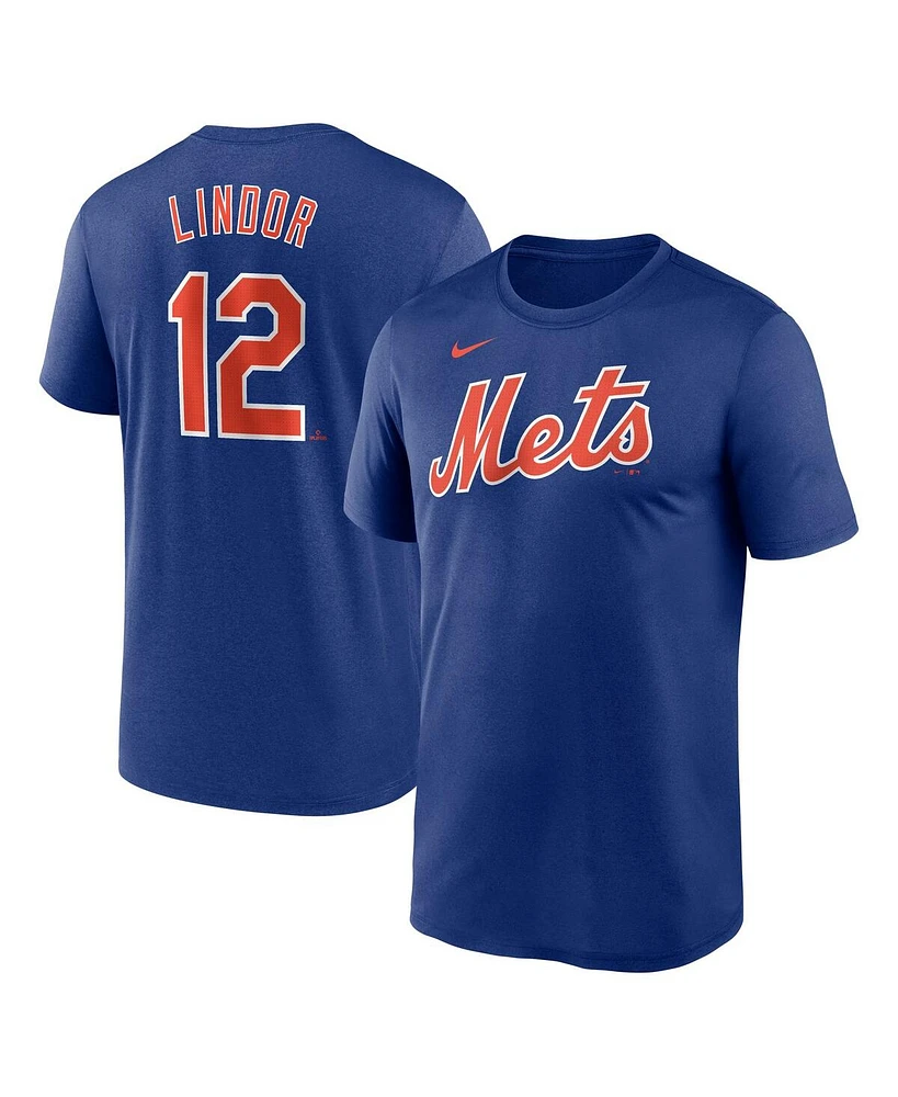 Nike Men's Francisco Lindor Royal New York Mets Legend Name Number Performance T-Shirt
