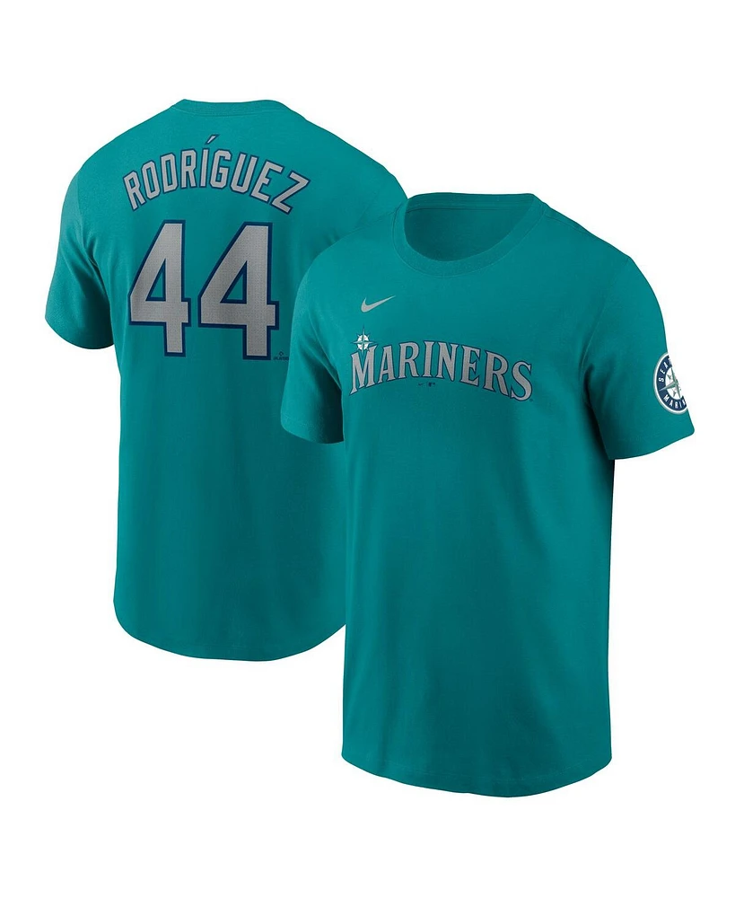 Nike Men's Julio Rodriguez Aqua Seattle Mariners Fuse Name Number Inline T-Shirt