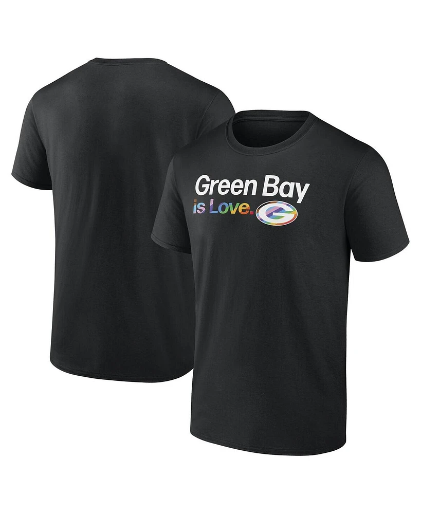 Fanatics Men's Black Green Bay Packers Pride T-Shirt