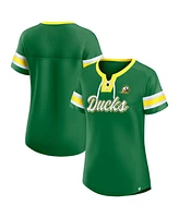 Fanatics Women's Green Oregon Ducks Iconic Athena Lace-Up T-Shirt