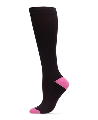 MeMoi Women's Unisex Solid Nylon 15-20mmHg Graduated Compression Socks UOY07412
