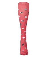 MeMoi Women's Roosters 8-15 mmHg Graduated Compression Socks MFY08994