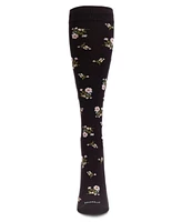 MeMoi Women's Ditsy Floral Nylon 15-20mmHg Graduated Compression Socks UOY07414