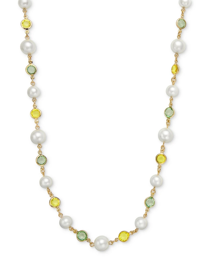 Charter Club Gold-Tone Stone & Imitation Pearl Strand Necklace, 42" + 2" extender, Exclusively at Macy's