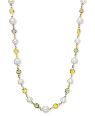 Charter Club Gold-Tone Stone & Imitation Pearl Strand Necklace, 42" + 2" extender, Exclusively at Macy's