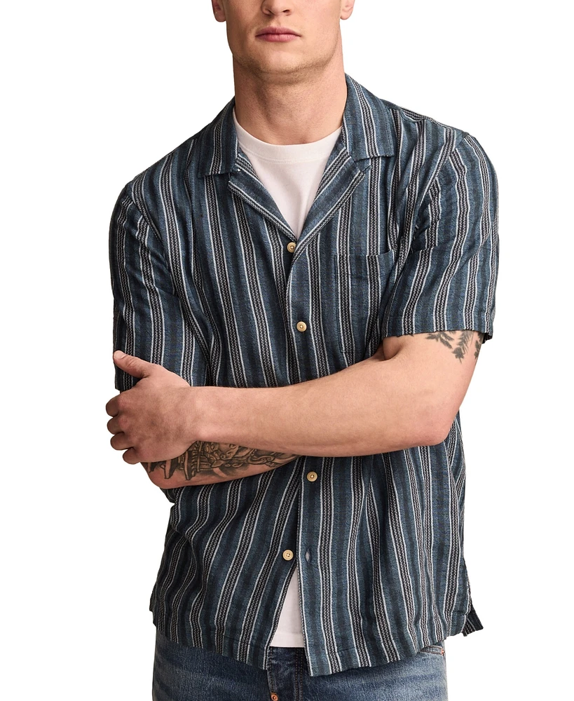 Lucky Brand Men's Camp-Collar Stripe Shirt