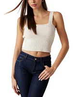 Guess Women's Cropped Erynn Knit Sweater Tank Top
