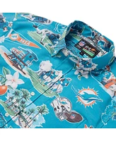 Reyn Spooner Men's Aqua Miami Dolphins Scenic Button-Down Shirt