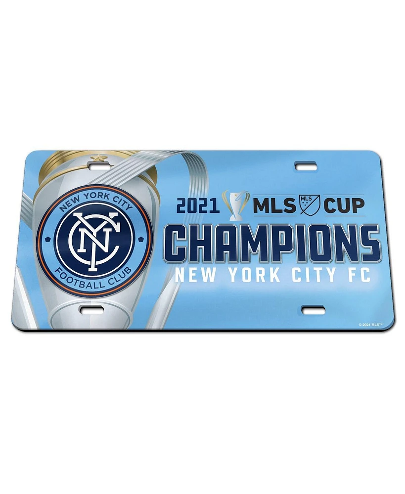 Wincraft New York City Fc 2021 Mls Cup Champions Laser Cut Acrylic License Plate