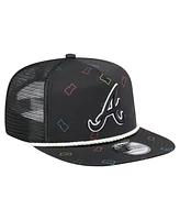 New Era Men's Black Atlanta Braves Gummy Golfer Trucker Adjustable Hat