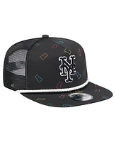 New Era Men's Black New York Mets Gummy Golfer Trucker Adjustable Hat