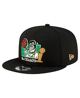 New Era Men's Black Boston Celtics Lucky 18x Champs 9FIFTY Snapback Hat