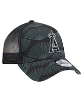 New Era Men's Black Los Angeles Angels 9FORTY A-Frame Trucker Adjustable Hat