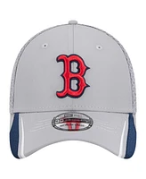 New Era Men's Gray Boston Red Sox Linear 39THIRTY Flex-Fit Hat