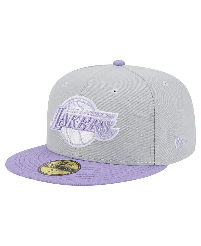 New Era Men's Gray/Purple Los Angeles Lakers Color Pack 2-Tone 59FIFTY Fitted Hat
