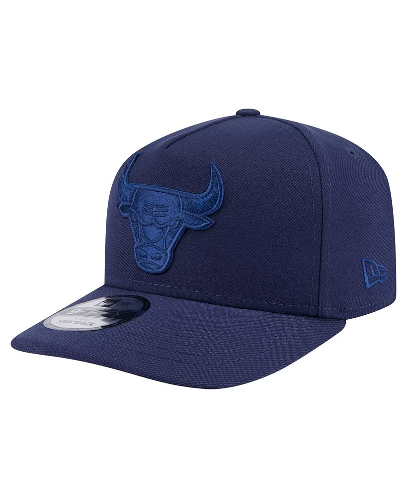 New Era Men's Navy Chicago Bulls Colorpack A-Frame Pinch Front 9FIFTY Snapback Hat