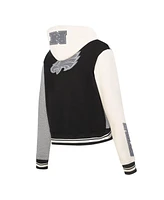 Pro Standard Women's Gray Philadelphia Eagles Reverse French Terry Color Block Full-Zip Hoodie