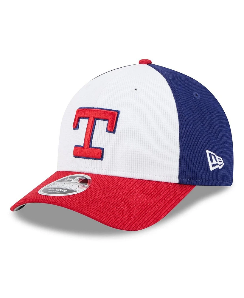 New Era Men's White/Red Texas Rangers 2025 Batting Practice 9FORTY M-Crown Adjustable Hat