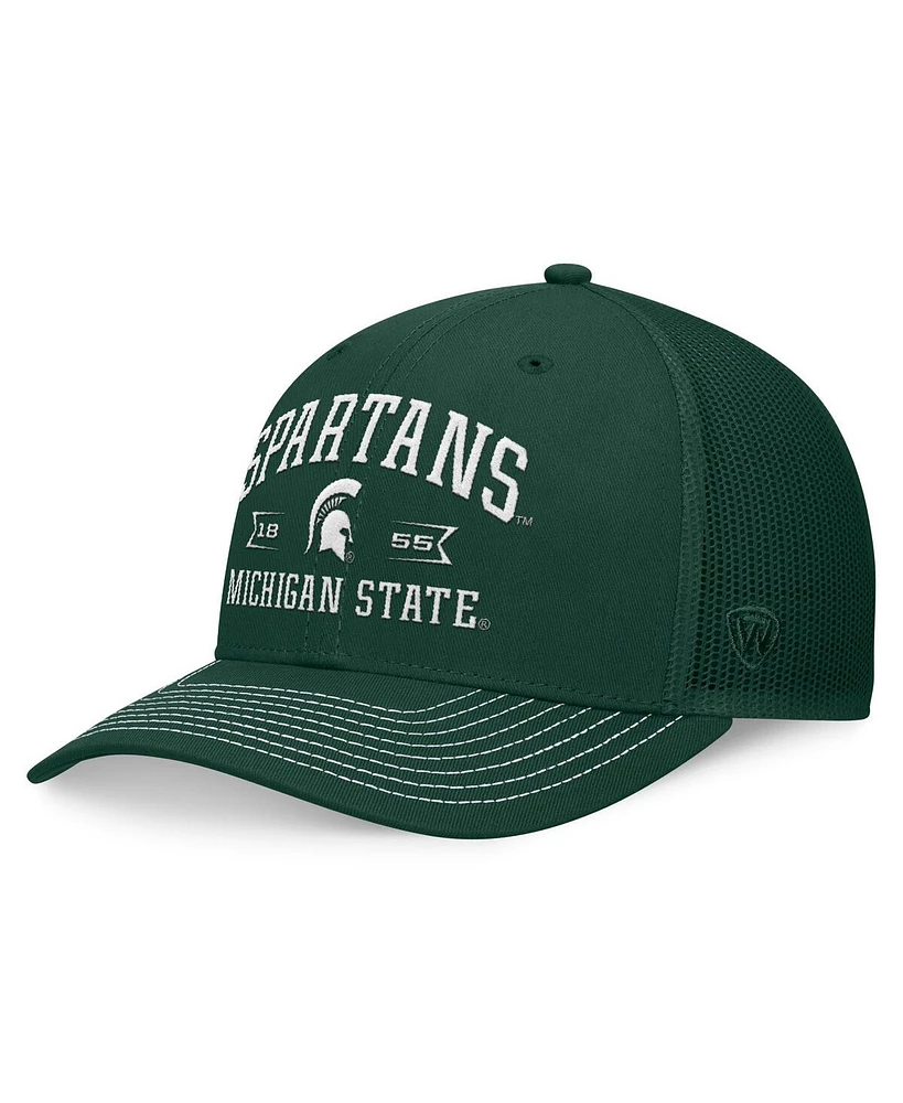 Top of the World Men's Green Michigan State Spartans Carson Trucker Adjustable Hat