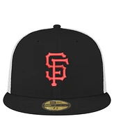 New Era Men's Black San Francisco Giants Team Color 59FIFTY Trucker Fitted Hat