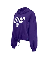 New Era Women's Purple Utah Jazz 2024/25 City Edition Cropped Pullover Hoodie