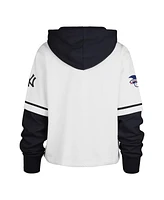 '47 Brand Women's White New York Yankees Trifecta Shortstop Cropped Pullover Hoodie