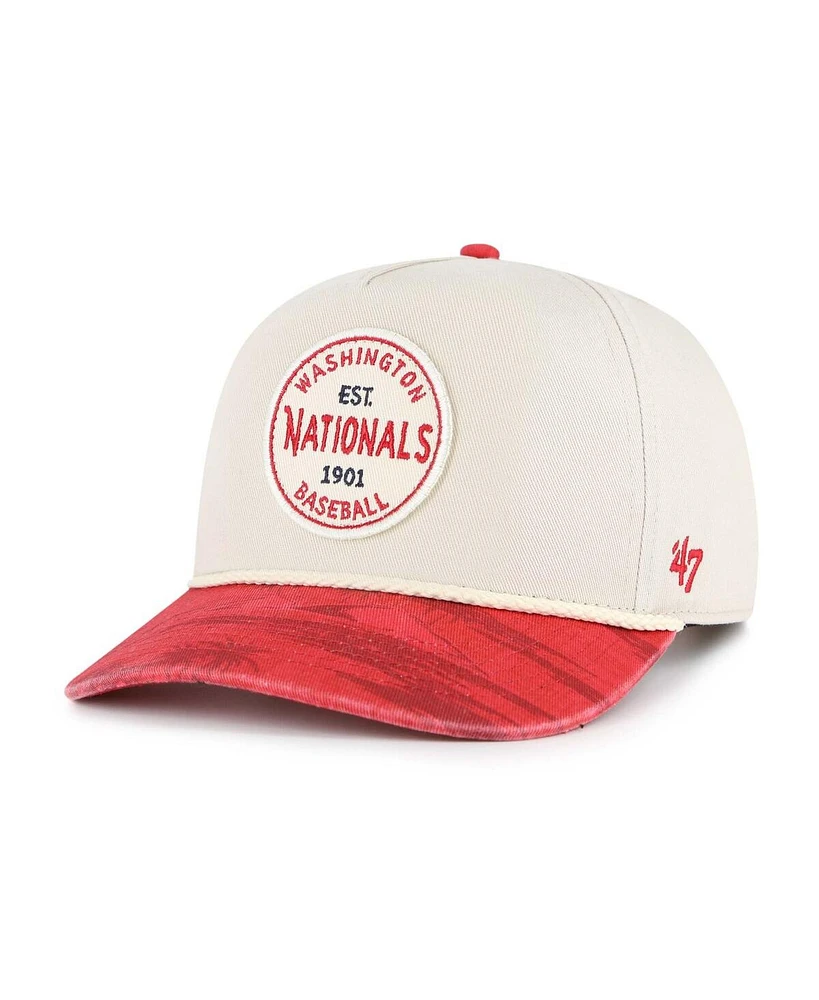 '47 Brand Men's Cream/Red Washington Nationals Fiji Rope Hitch Adjustable Hat