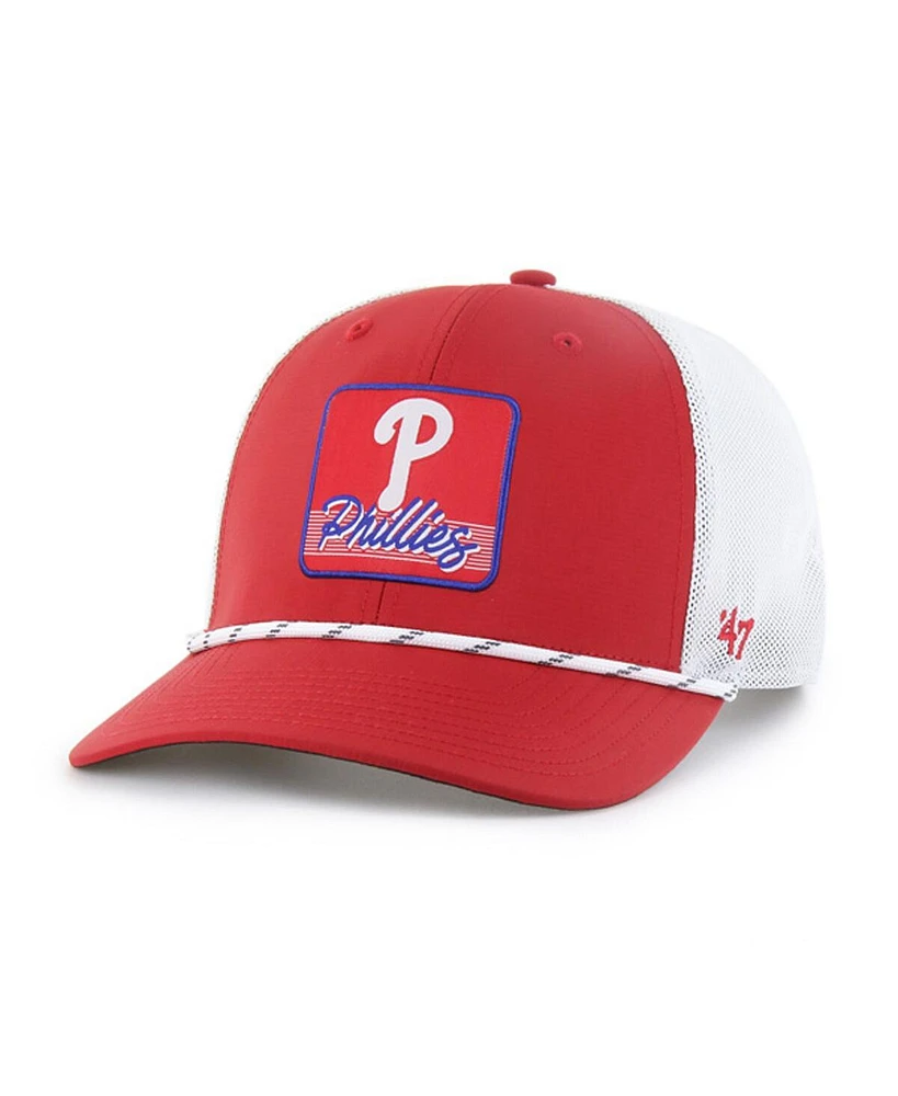 '47 Brand Men's Red/White Philadelphia Phillies Scratch Adjustable Trucker Hat