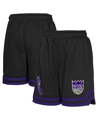 Outerstuff Big Boys and Girls Black Sacramento Kings Teardrop Fleece Shorts