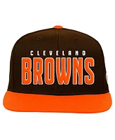 Outerstuff Big Boys and Girls Brown/Orange Cleveland Browns Lock Up Flat Brim Snapback Hat