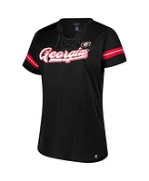 Fanatics Women's Black Georgia Bulldogs Plus Overtime Readiness Lace-Up T-Shirt
