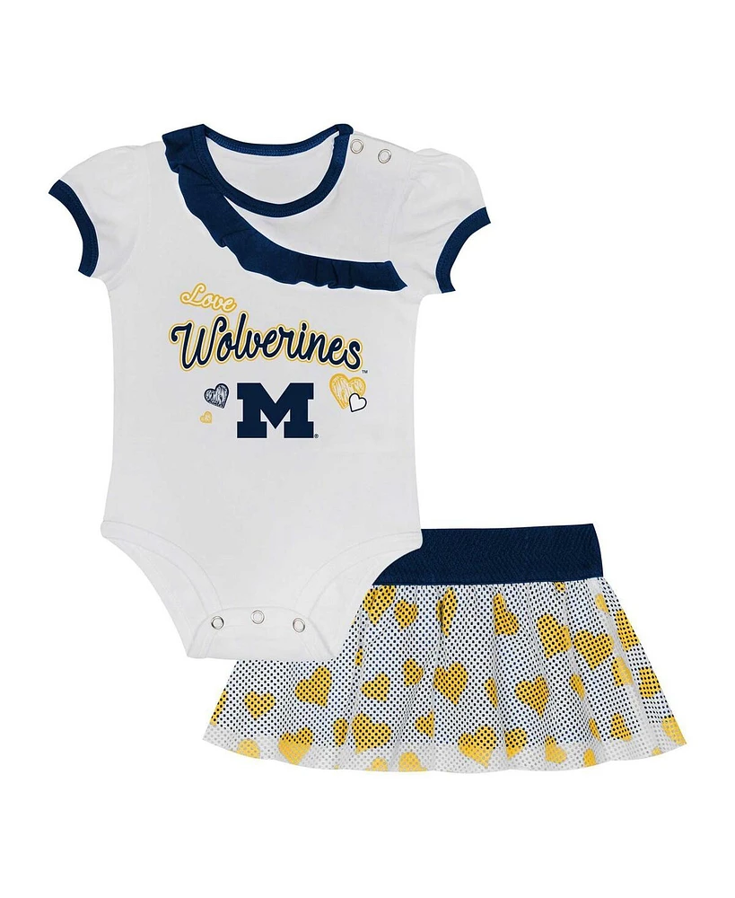 Outerstuff Baby Boys and Girls 2-Piece Michigan Wolverines Love My Team Bodysuit Skirt Set