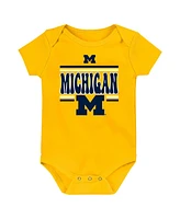 Outerstuff Baby Boys and Girls 3-Pack Michigan Wolverines Sunday Comics Bodysuit Set