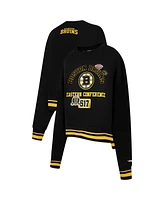 Pro Standard Women's Black Boston Bruins Area Code Cropped Pullover Sweatshirt