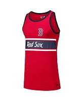 New Era Men's Red Boston Sox Jersey Ringer Tank Top