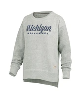 Pressbox Women's Heather Gray Michigan Wolverines Torrington Pullover Sweatshirt