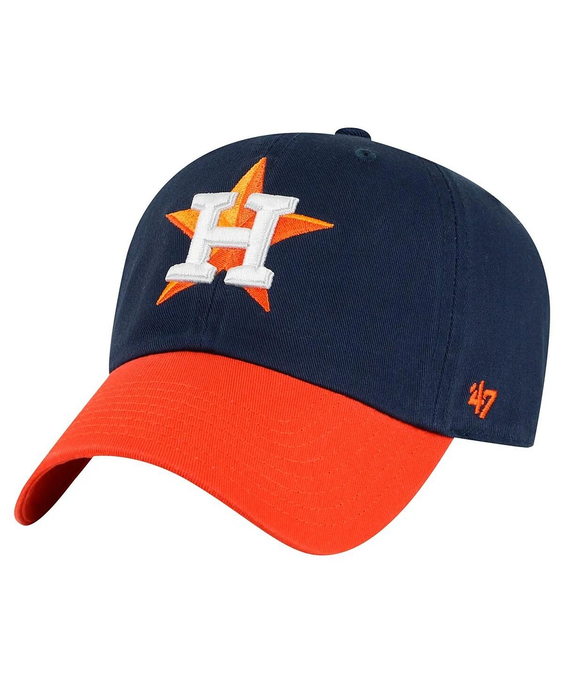 '47 Brand Men's Navy/Orange Houston Astros Clean Up Adjustable Hat