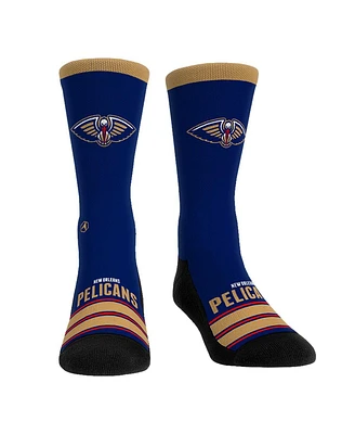 Rock 'Em Men's and Women's New Orleans Pelicans Gametime Stripe Crew Socks
